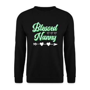 Blessed Nanny you are the best childminder - Unisex Sweatshirt - black - Front - Alina (178cm) & Michal (187cm)