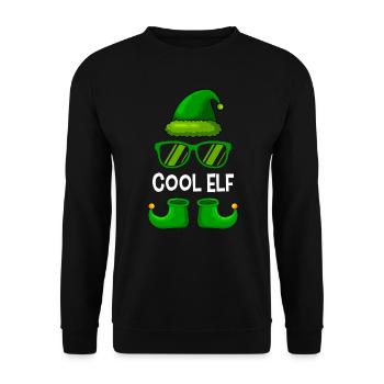 Coole Elfe lustige Weihnachten Nikolaus - Unisex Pullover - Schwarz - Vorne - Alina (178cm) & Michal (187cm)