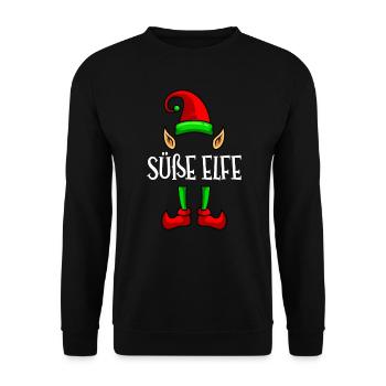 Mignon Elfe Petite amie Femme Noël Elfe Dames - Sweat-shirt Unisexe - noir - Devant - Alina (178cm) & Michal (187cm)