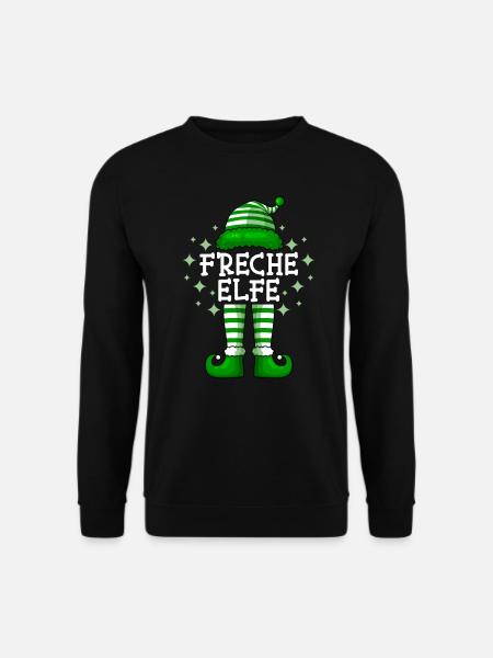 Freche Elfe Weihnachten Nikolaus Elf - Unisex Pullover - Schwarz