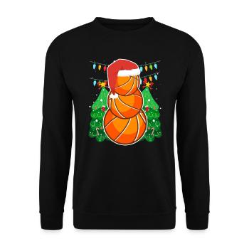 Basketball Snowman Basketball Player - Unisex Sweatshirt - black - Front - Alina (178cm) & Michal (187cm)