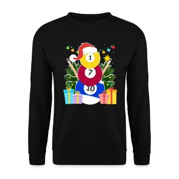 Billiard Kugeln Billard Schneemann Billiard - Unisex Pullover - Schwarz - Vorne - Alina (178cm) & Michal (187cm)