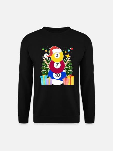 Billiard Kugeln Billard Schneemann Billiard - Unisex Pullover - Schwarz