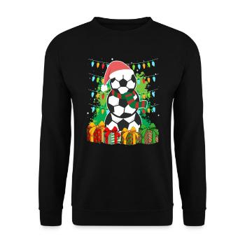 Fußball Schneemann Fußball Fan Fußballspieler - Unisex Pullover - Schwarz - Vorne - Alina (178cm) & Michal (187cm)