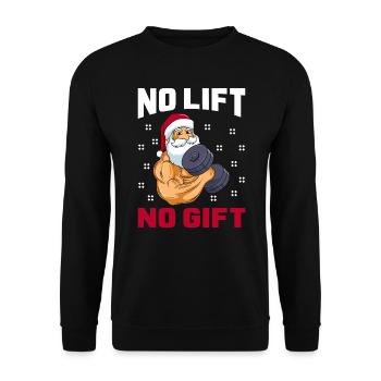 St. Nicholas with dumbbells No Lift no Gift - Unisex Sweatshirt - black - Front - Alina (178cm) & Michal (187cm)