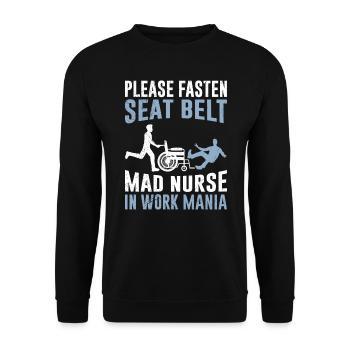 Buckle up Nurses in a frenzy of work geriatric nurses - Unisex Sweatshirt - black - Front - Alina (178cm) & Michal (187cm)