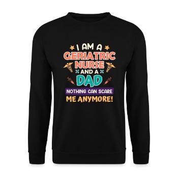 Rien ne peut me faire peur Papa & infirmière gériatrique - Sweat-shirt Unisexe - noir - Devant - Alina (178cm) & Michal (187cm)
