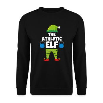 The Athletic Elf Weihnachten Leichtathletik - Unisex Pullover - Schwarz - Vorne - Alina (178cm) & Michal (187cm)