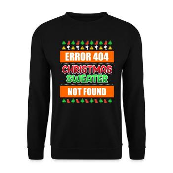 Christmas Sweater not Found Ugly Christmas - Unisex Pullover - Schwarz - Vorne - Alina (178cm) & Michal (187cm)