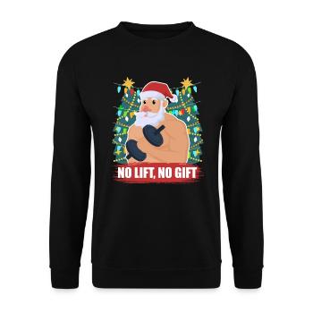 No Lift no Gift Santa Claus Christmas Sportsman - Sweat-shirt Unisexe - noir - Devant - Alina (178cm) & Michal (187cm)