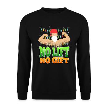 No Lift no Gift Nicholas Bodybuilder Christmas - Unisex Sweatshirt - black - Front - Alina (178cm) & Michal (187cm)