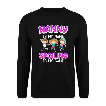 Bei mir werden alle verwöhnt ich bin Tagesmutter - Unisex Pullover - Schwarz - Vorne - Alina (178cm) & Michal (187cm)