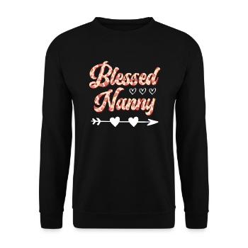 Blessed Nanny you are the best childminder - Unisex Sweatshirt - black - Front - Alina (178cm) & Michal (187cm)