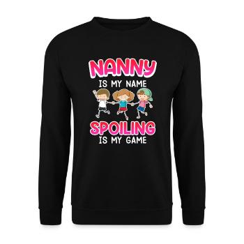 Avec moi tout le monde est gâté Je suis assistante maternelle - Sweat-shirt Unisexe - noir - Devant - Alina (178cm) & Michal (187cm)