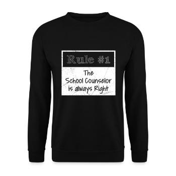 Rule no. 1 he is always right school counselor - Unisex Sweatshirt - black - Front - Alina (178cm) & Michal (187cm)