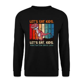 Punctuation marks are important Students eat teachers - Unisex Sweatshirt - black - Front - Alina (178cm) & Michal (187cm)