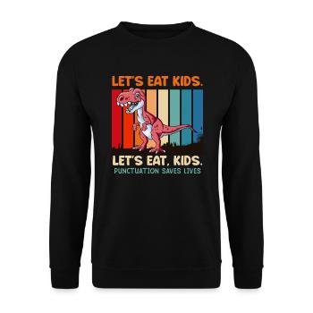 Punctuation marks are important Students eat teachers - Unisex Sweatshirt - black - Front - Alina (178cm) & Michal (187cm)