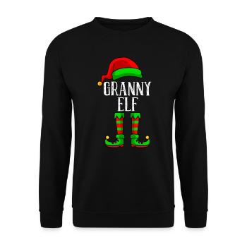 Grand-mère elfe de Noël grand-mère drôle d’elfe - Sweat-shirt Unisexe - noir - Devant - Alina (178cm) & Michal (187cm)