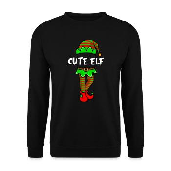 Cute Elf Sweet Elf Girlfriend Elf Woman - Unisex Sweatshirt - black - Front - Alina (178cm) & Michal (187cm)