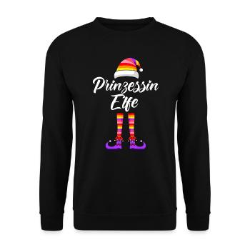 Prinzessin Elfe Schwester Frauen Weihnachten - Unisex Pullover - Schwarz - Vorne - Alina (178cm) & Michal (187cm)