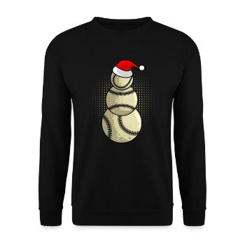 Baseball Snowman Baseball Player Baseball - Unisex Sweatshirt - black - Front - Alina (178cm) & Michal (187cm)