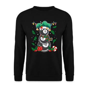 8-Ball Billard Spieler Billiard - Unisex Pullover - Schwarz - Vorne - Alina (178cm) & Michal (187cm)