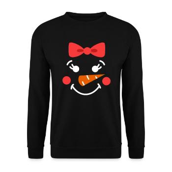 Snowman Face Children Christmas Daughter - Unisex Sweatshirt - black - Front - Alina (178cm) & Michal (187cm)