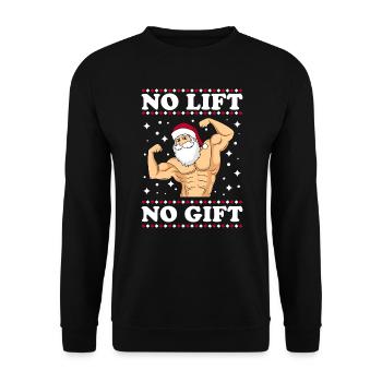 Bodybuilder saying no lift no poison Nicholas - Unisex Sweatshirt - black - Front - Alina (178cm) & Michal (187cm)