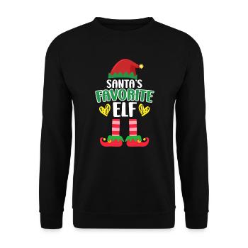 Santa's favorite elf Nicholas - Unisex Sweatshirt - black - Front - Alina (178cm) & Michal (187cm)
