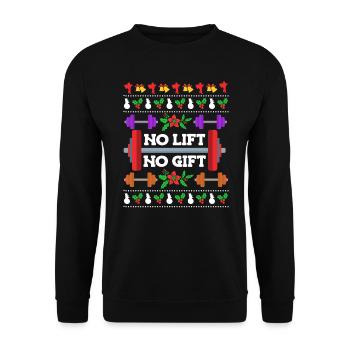 Weight Training Trainer No Lift no Gift Dumbbell - Unisex Sweatshirt - black - Front - Alina (178cm) & Michal (187cm)