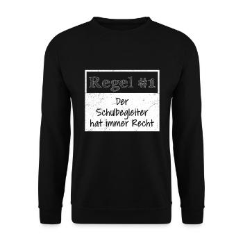 Rule no. 1 he is always right school counselor - Unisex Sweatshirt - black - Front - Alina (178cm) & Michal (187cm)