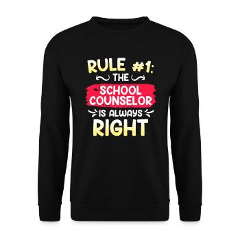 Rule No.1 he is right the school companion - Unisex Sweatshirt - black - Front - Alina (178cm) & Michal (187cm)