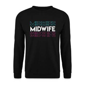 Doula Geburtshelfer Hebamme - Unisex Pullover - Schwarz - Vorne - Alina (178cm) & Michal (187cm)