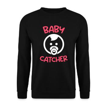 Baby catcher I am the midwife - Unisex Sweatshirt - black - Front - Alina (178cm) & Michal (187cm)