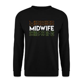 Doula Geburtshelfer Hebamme - Unisex Pullover - Schwarz - Vorne - Alina (178cm) & Michal (187cm)