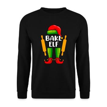 Baker Elf Baker Pastry Chef Baking Christmas - Unisex Sweatshirt - black - Front - Alina (178cm) & Michal (187cm)