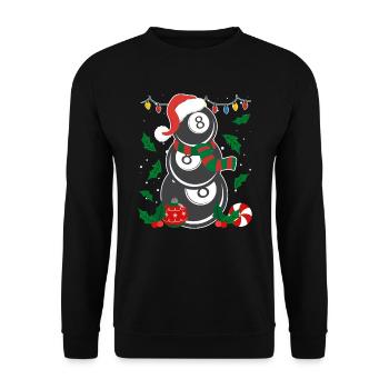 8-Ball Billard Spieler Billiard - Unisex Pullover - Schwarz - Vorne - Alina (178cm) & Michal (187cm)