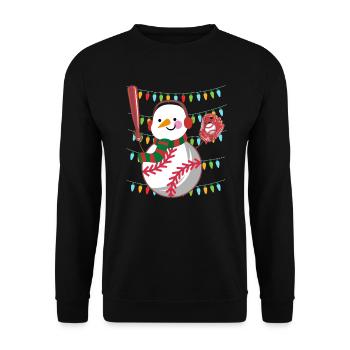 Baseball Snowman Baseball Player - Unisex Sweatshirt - black - Front - Alina (178cm) & Michal (187cm)