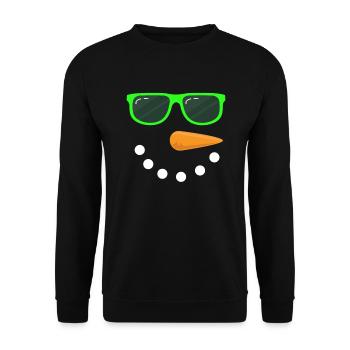 Snowman Face Sunglasses Snowman Costume - Unisex Sweatshirt - black - Front - Alina (178cm) & Michal (187cm)