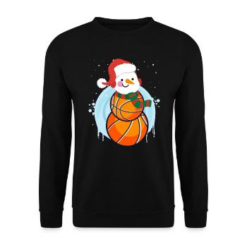 Basketball Player Snowman Basketball Player - Unisex Sweatshirt - black - Front - Alina (178cm) & Michal (187cm)