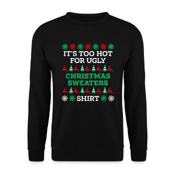 Trop chaud pour les pulls moches Noël - Sweat-shirt Unisexe - noir - Devant - Alina (178cm) & Michal (187cm)