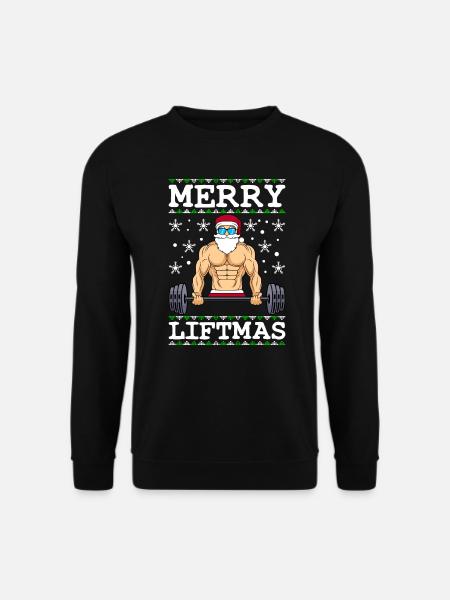 Merry Liftmas Bodybuilder Wiehnachten - Unisex Pullover - Schwarz