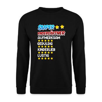 Definition eines Super Kindergärtner - Unisex Pullover - Schwarz - Vorne - Alina (178cm) & Michal (187cm)