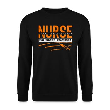 Keine Ausrede ich bin die Krankenschwester - Unisex Pullover - Schwarz - Vorne - Alina (178cm) & Michal (187cm)