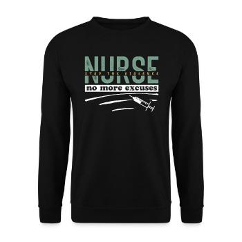 Keine Ausrede ich bin die Krankenschwester - Unisex Pullover - Schwarz - Vorne - Alina (178cm) & Michal (187cm)