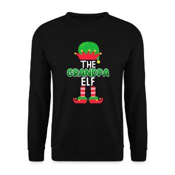 Opa Elfe Grandpa Elf - Unisex Sweatshirt - black - Front - Alina (178cm) & Michal (187cm)