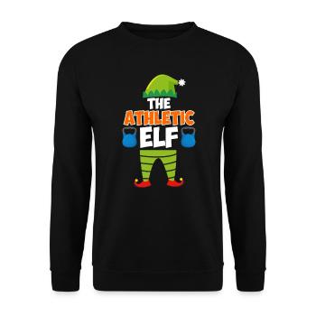 The Athletic Elf Weihnachten Leichtathletik - Unisex Pullover - Schwarz - Vorne - Alina (178cm) & Michal (187cm)