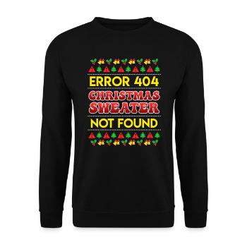 Error Christmas Sweater not found Ugly Christmas - Unisex Pullover - Schwarz - Vorne - Alina (178cm) & Michal (187cm)