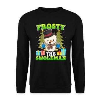 Frosty the Swoleman Snowman Weight Training - Unisex Sweatshirt - black - Front - Alina (178cm) & Michal (187cm)