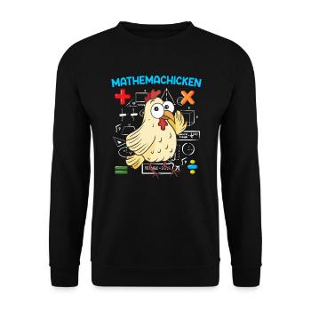 Mathemachicken Mathematik Mathe Lehrer - Unisex Pullover - Schwarz - Vorne - Alina (178cm) & Michal (187cm)
